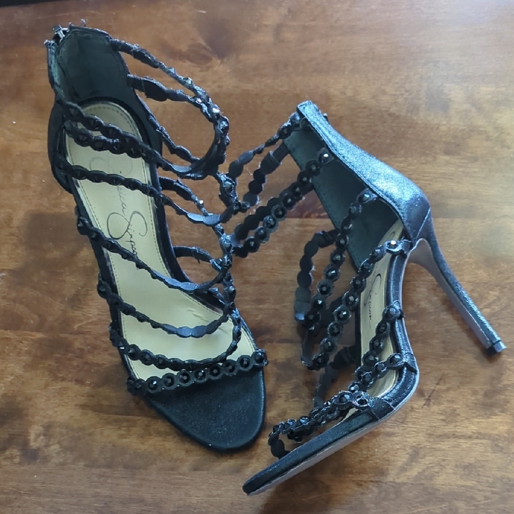 Jessica Simpson Black Strappy Heels